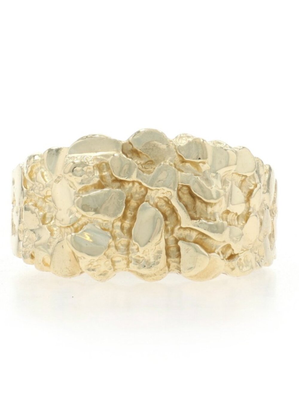 Yellow Gold Nugget Men's Ring - 14k Textured
